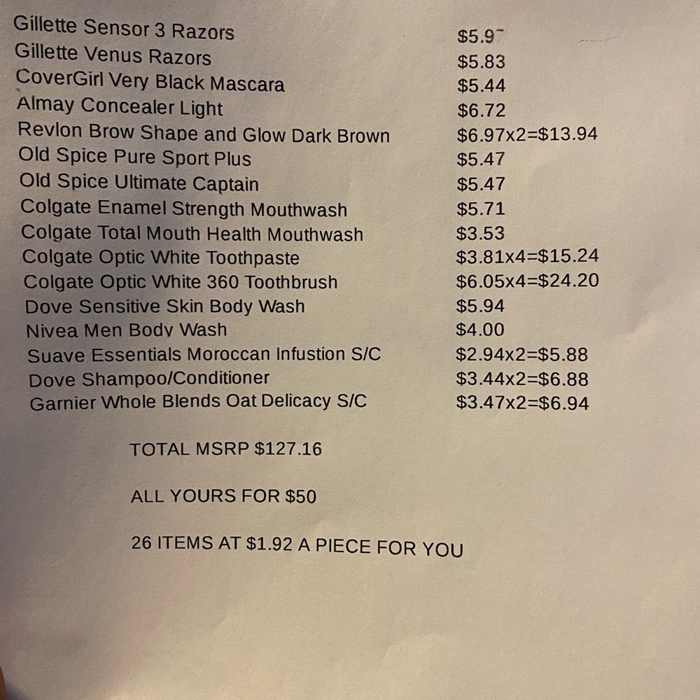 Hodgepodge of bathroom essentials